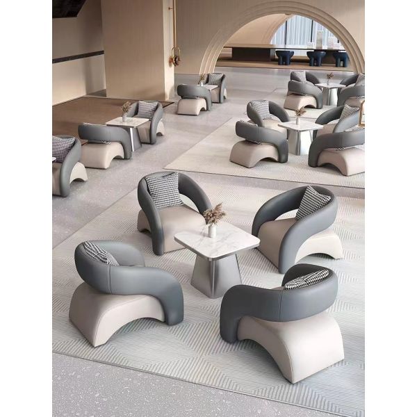 Creative Black Hotel Lobby Furniture Leather Aircraft Chair Leisure And Public Cafe