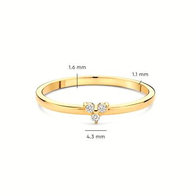 925 Sterling Silver Gold Revestido CZ Anillo de loto para mujeres