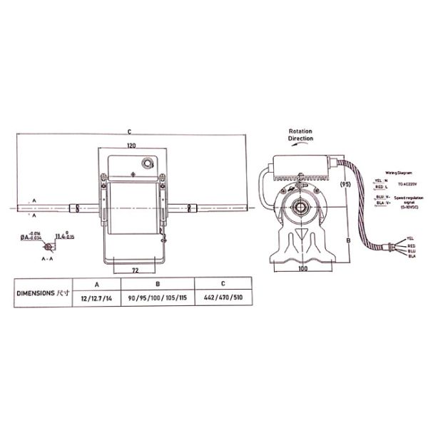 Variable Speed Double Shaft BLDC Fan Coil Unit Motor, Low Noise