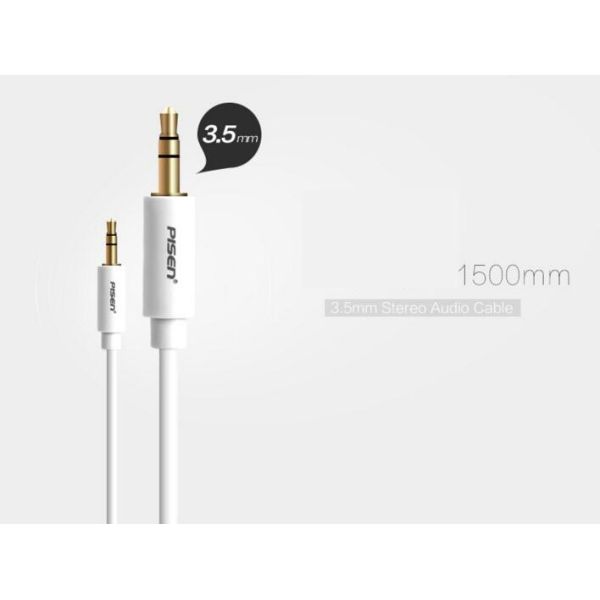 Brand new and original Pisen double 3.5mm stereo audio cable, Pisen 3.5mm stereo audio cable