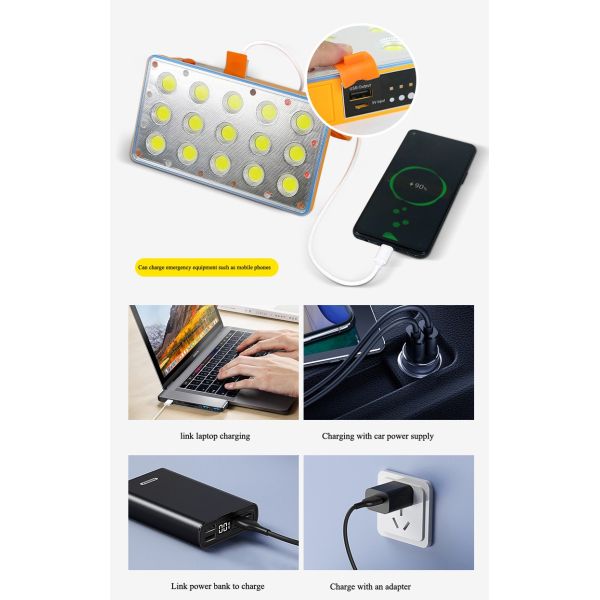 150W Solar emergency outdoor led parking lot flood light portable LED light outdoor camping disaster relief
