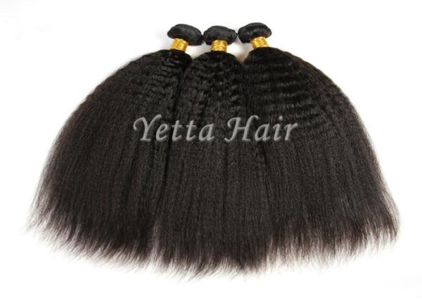 Real Tangle Free Kinky Straight Peruvian Hair Weave For Black Women