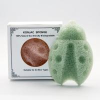 Esponja Konjac natural facial del té verde de la despedregadora el 100% para el limpiamiento facial