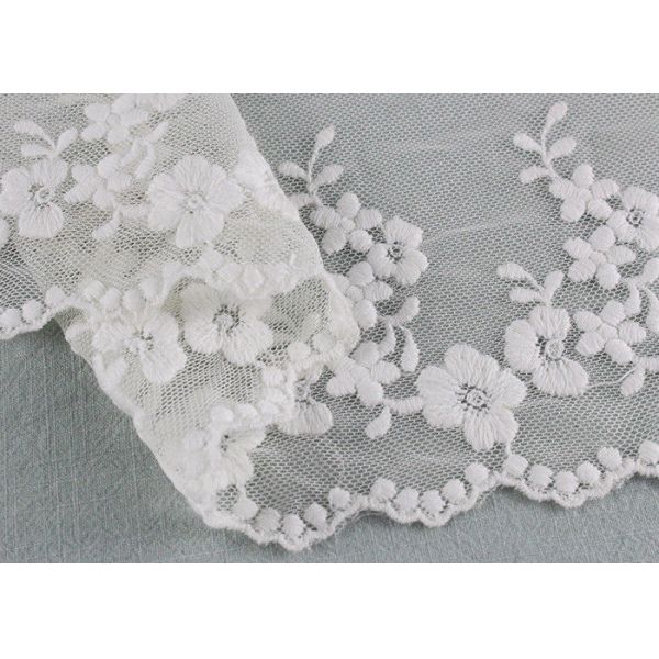 Отделка цвета слоновой кости шнурка хлопка с флористической сетью нейлона дизайна шнурка для Бридал ленты платья