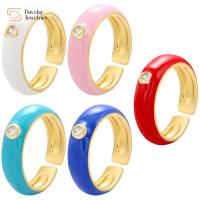 Bijoux simples d'été de Chunky Dripping Oil Rings Adjustable de Zircon