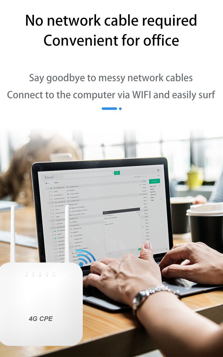 порта маршрутизатора Rj45 Cpe 300Mbps 4g раковина WS2206 умного белая пластиковая