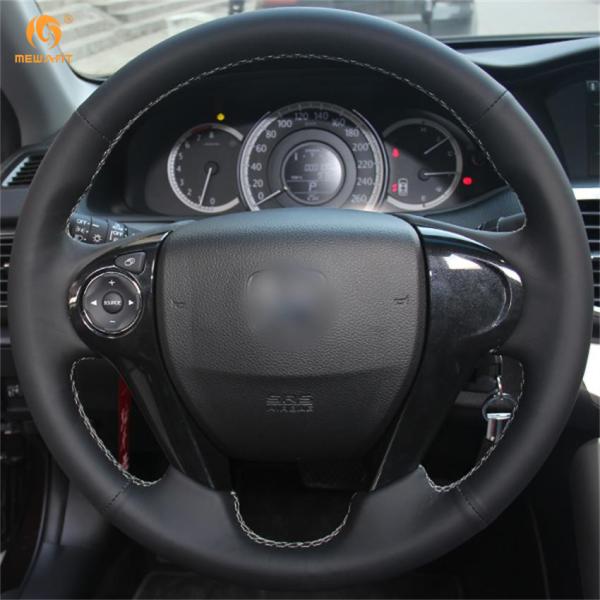 Hand Sewing Genuine Leather Steering Wheel Cover for Honda Accord 9 Crosstour Pilot Ridgeline 2013 2014 2015 2016 2017 2018