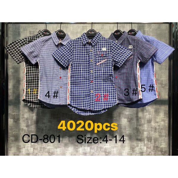 Boy'S 100% Cotton Casual Shirts 4 14y Size Stockpapa