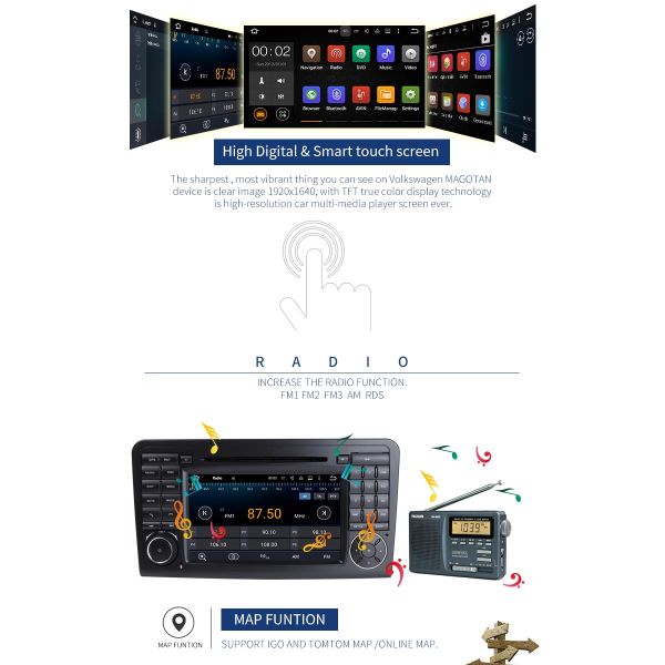 Car Audio Mercedes Vito Dvd Player , Bluetooth Mercedes In Car Dvd Players