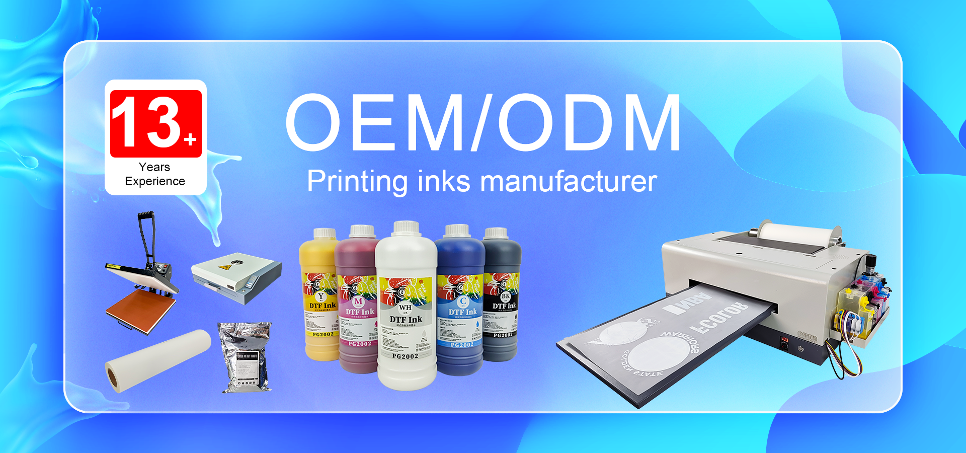 FCOLOR Digital Heat Transfer Printing 100ml Water Based Tinta DFT Ink Compatible for Epson L1800 DTF Printer