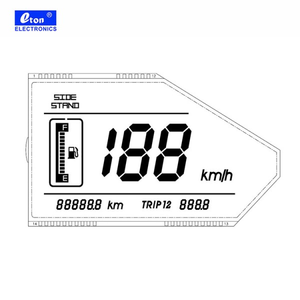 Motorcycle Speedometer for  with VA HTN LCD Display  6 O'Clock Viewing