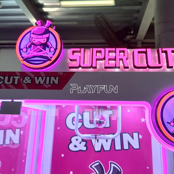 Playfun Ninja Cut prize arcade game machine Coin Operated Scissors Game Gift Machine