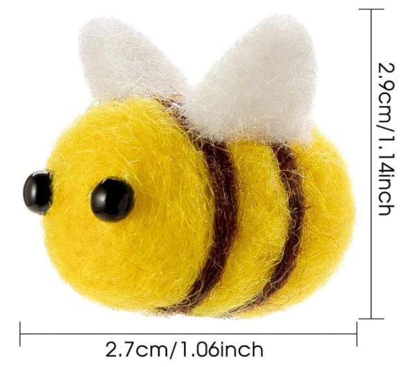 2.7*2.9 Inch Wool Felt Craft Bumble Bee For Jewelry Accessory
