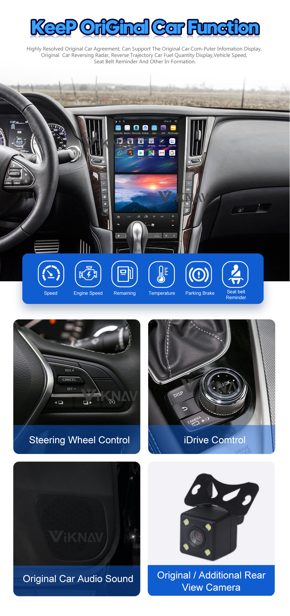 навигация GPS автомобильного радиоприемника андроида 13.6inch для Infiniti Q50 Q50L 2012 2020