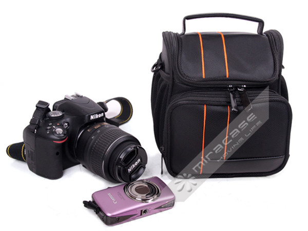 Custom  Black Functional Dobby SLR Camera Pouch with Durable Handle