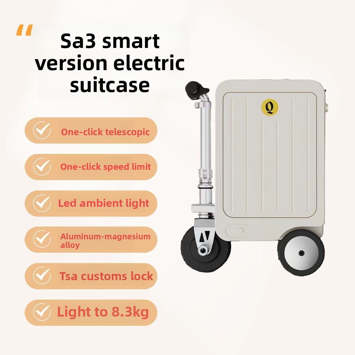 WINLEG Convenient Sports Style Bluetooth G-Manned Remote Control Luggage with Riding Feature