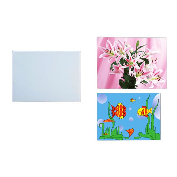 Tabla de corte de cocina redonda cuadrada con vidrio templado en blanco y recubierto por sublimación