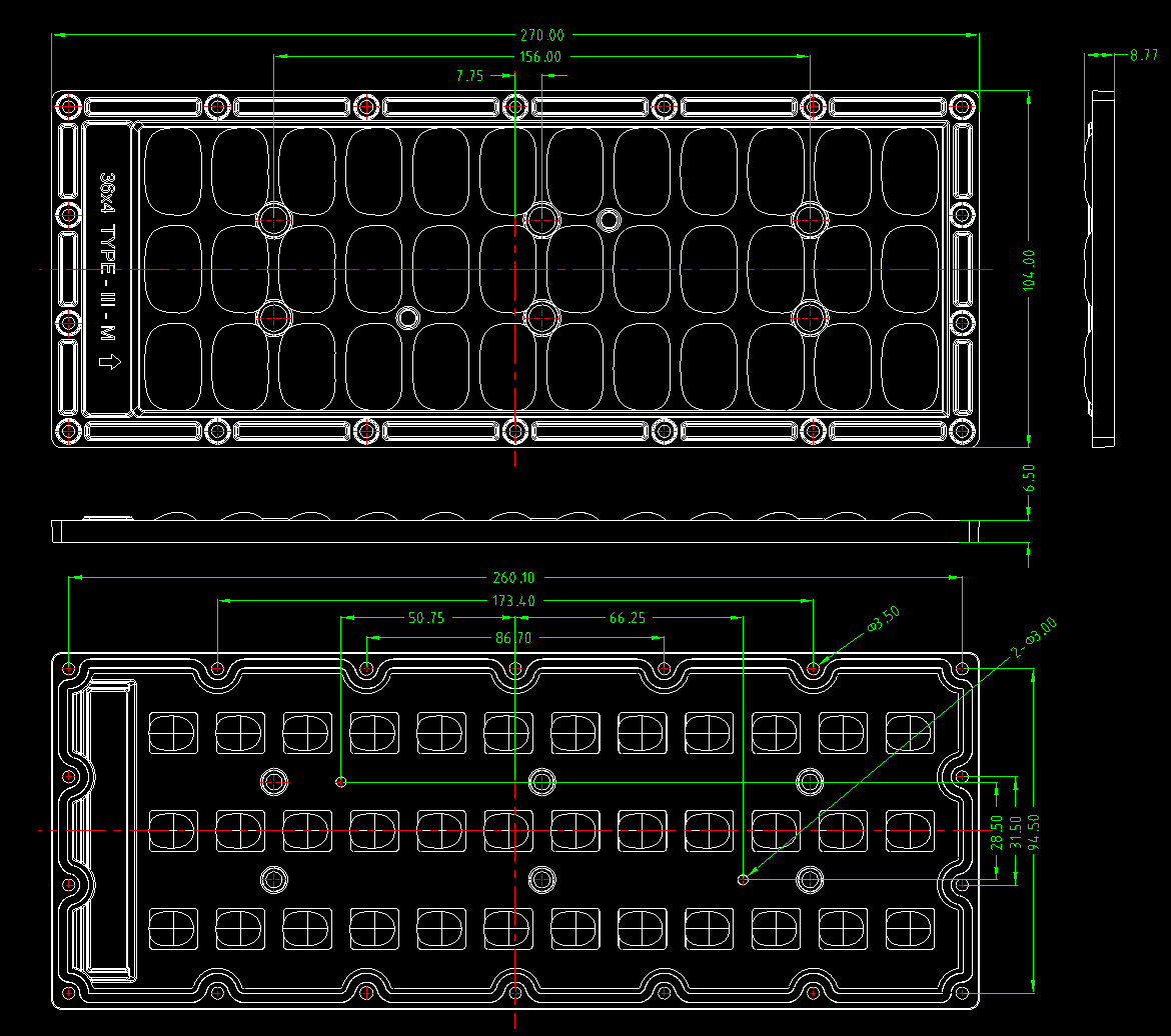 36 placa do PWB do diodo emissor de luz do PH dos pontos 3030SMD do diodo emissor de luz com TIPO 4 IP65