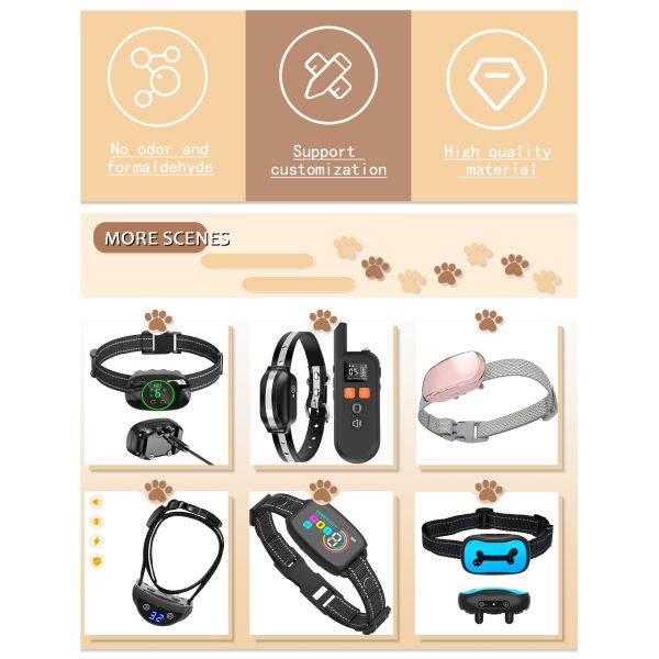 IP67 Waterproof Dog Training Collar 4 Modes Warning Tone Vibrate Static Shock Upgrade