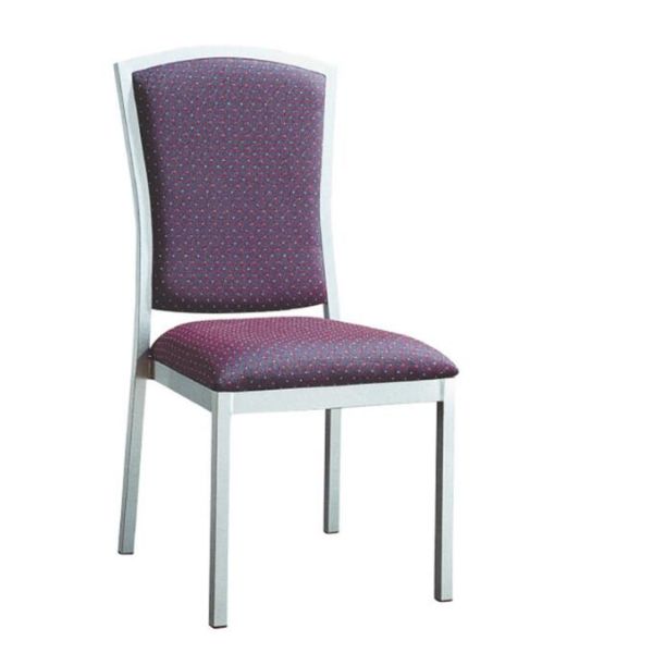 brown PU leather arch back shape aluminium or iron dining chair for restaurant