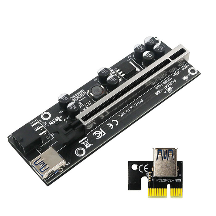 009S плюс рослость 1x PCIE к графическому минированию Bitcoin GPU Rfor расширения 16x для Bitcoin