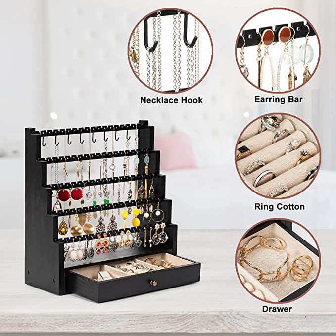 Large Capacity Stall Earring Display Stand Household Jewelry Necklace Rack Multi-layer Bracelet Storage Rack Display Racks
