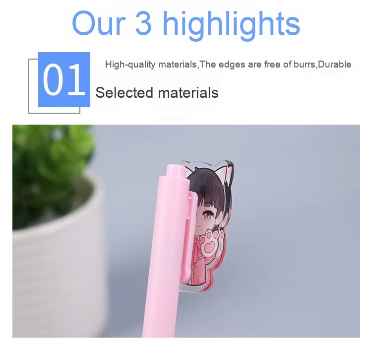 High-Appearance Level Elementary School Stationery Custom Logo Neutral Pen with Capybara Box Black Ballpoint Pen