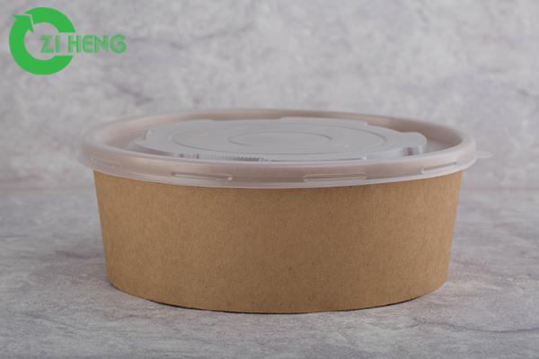Bacias de papel descartáveis dos bares com o forte duro das tampas nenhum forro do PE do cheiro