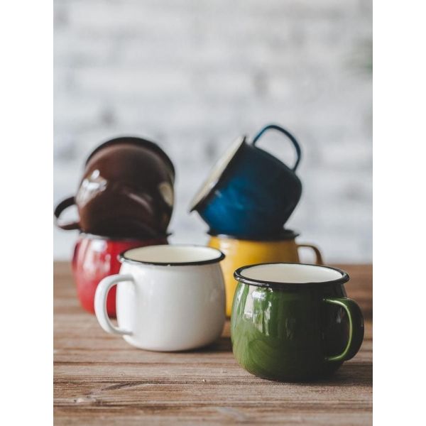 150g Eco Friendly Customized Logo Belly Shape Enamel Hot Water Mugs