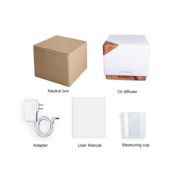 Factory Ultrasonic Aromatic 7 Led Color Cool Misting Air Humidifier 700ml Square Essential Oil Aroma Diffuser for Home Office
