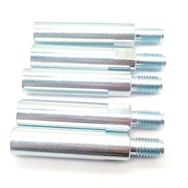 Custom CNC Machined Zinc Plated Carbon Steel Lock Pin With Threaded End