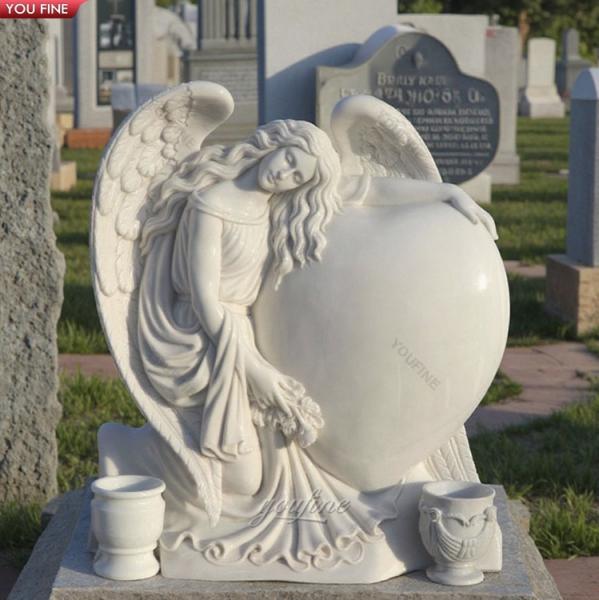 Angel of Grief Marble Stone Life Size Weeping Angel Statues Headstone Statue Sculpture for Cemetery