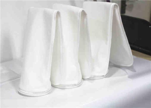 Oil 200 Micron Filter Bag , Industrial Filter Socks Polyester Material White Color