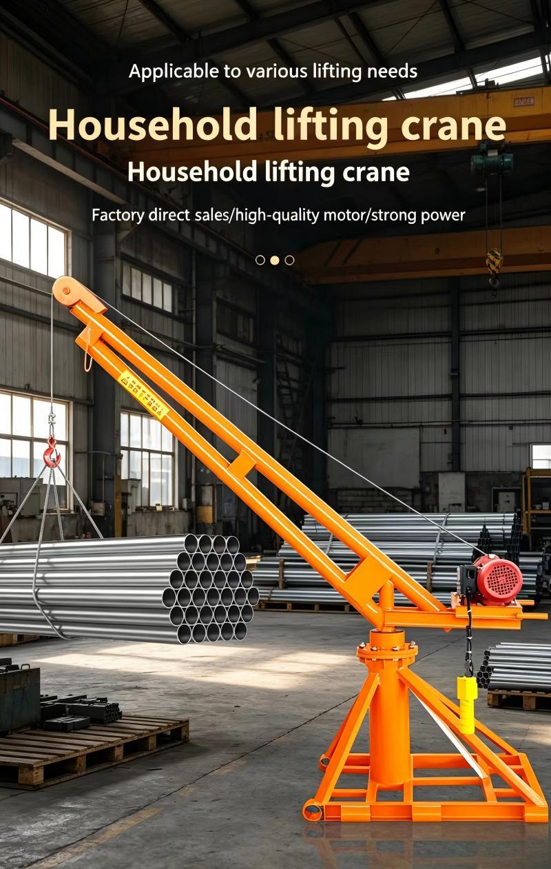 Fixed Mini Electric Hoist Crane Construction Roof Small Lift Crane With Efficient Motor