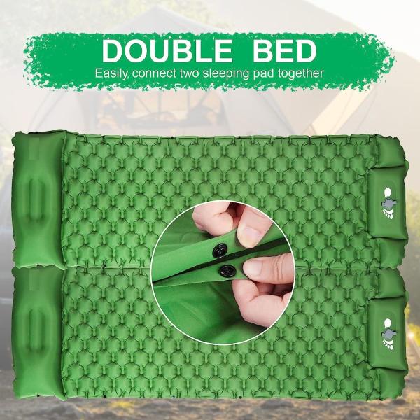 Inflatable Sleeping Pad for Camping, Extra Thickness 3.9 Inch Camping Pad with Pillow, Quick Inflation by Stamping