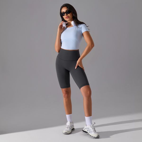 Tummy Control Women Athletic Biker Shorts Seamless Compression Fabric 5