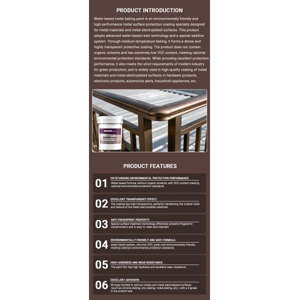 QB-17988 Water-based Metallic Stoving Varnish Fingerprint-proof Low Baking High Hardness Wear Resistant Metal Protection Coating