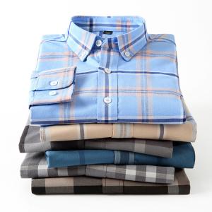 Calça descartável Casual 100% de algodão Oxford Camisa de manga longa masculina