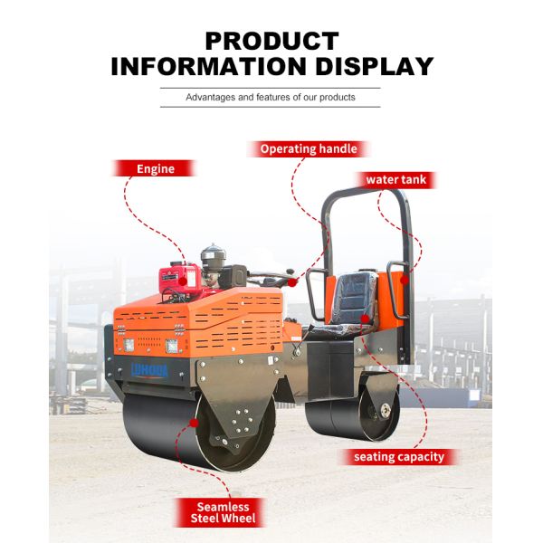 Roller Compactor 1 Ton Diesel Engine Soil Asphalt Road Roller Machine Vibratory Roller for Sale
