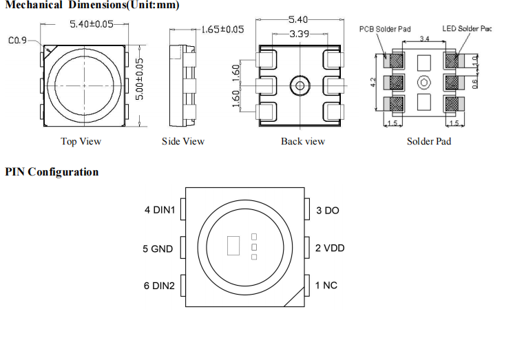DC12V WS2815B SMD5050 RGB LED пиксельные чипы Встроенная точка прерывания IC Адресованный источник света