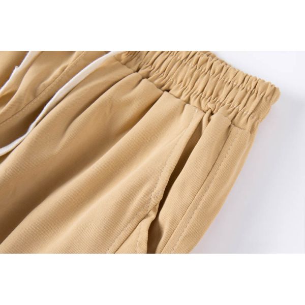 Men's Relaxed Fit Cargo Pants with 100% Cotton Twill, Elastic Waist + Drawstring, and Multi-Pocket Design