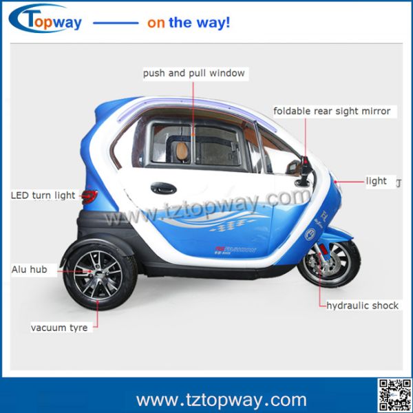 battery operated electric tricycle passenger scooter city 3 Wheel closed Handicapped