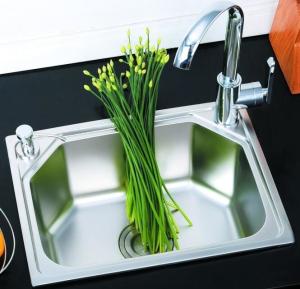 Electroplated Rectangular Stainless Steel Single Bowl Sink Non Porous Corrosion