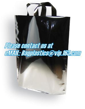CLEAR FROSTED SOFT LOOP SHOPPER BAG,Soft Loop Handle Plastic Bag OEM Plastic Bagbiodegradable retail shopping bags pack