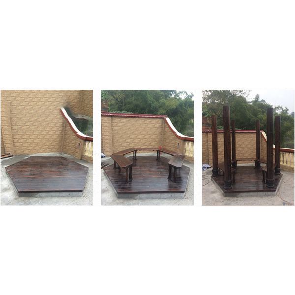 Шестиугольный китайский деревянный павильон 2.6m пагоды открытого сада газебо