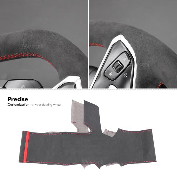 Hand Stitching Soft Suede Steering Wheel Cover for Chevrolet Corvette C8 2020 2021 2022 2023