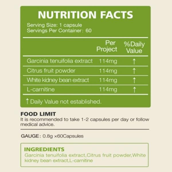 OEM Fat Burning Weight Loss Capsules Herbal Diet Garcinia Cambogia Capsules
