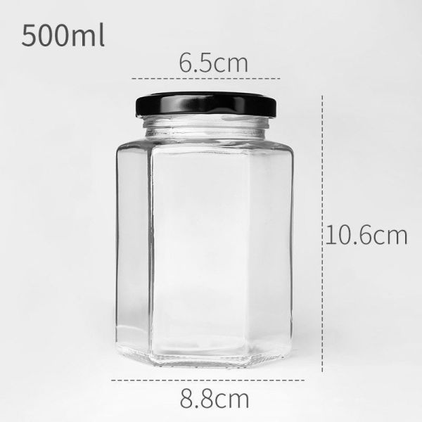 Шестоугольная бутылка из цветного стекла на заказ для сливочного меда 45 мл 180 мл 500 мл 700 мл