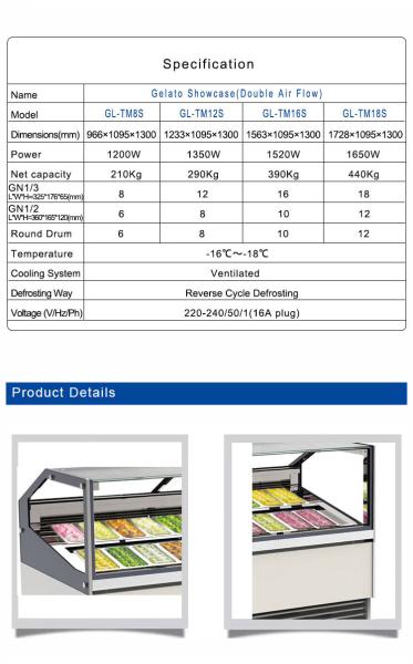Unidades de refrigeração industriais de ventilação / armazenamento a frio industrial de -16 °C a -18 °C com base de mármore