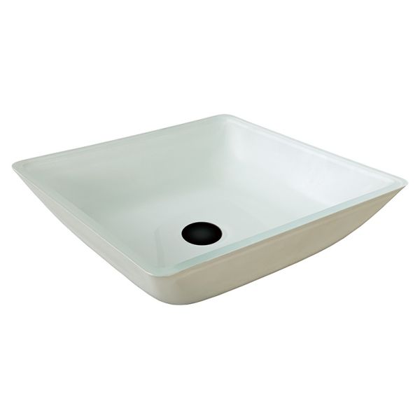 Супер ясные тазы мытья Bathroom закалили стеклянный белый безшовный квадратный шар раковины